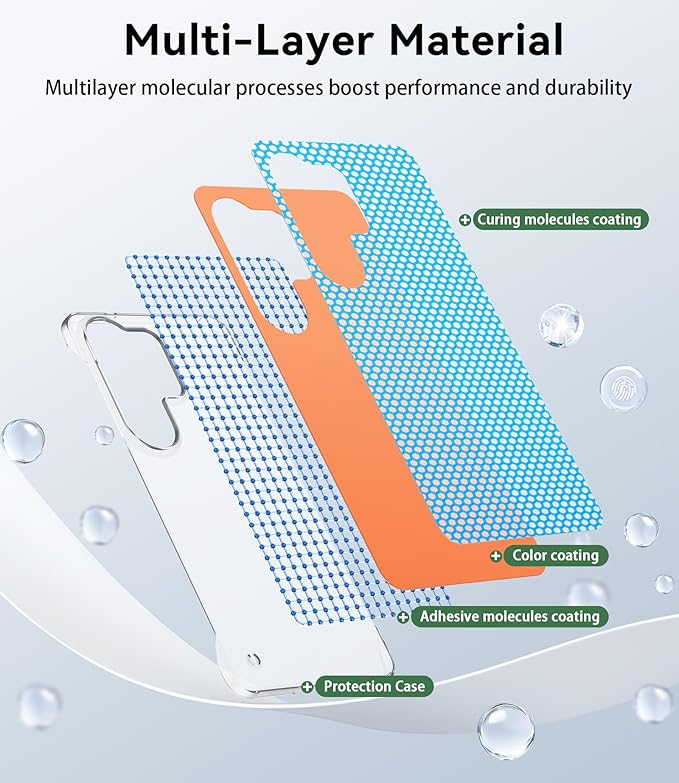 GRECAZO Slim Borderless for Samsung Galaxy S26 Phone Case 6.3"(2026) Ultra-Thin Lightweight Frameless Matte Hard PC Cover Case with Pull Ring Minimalist Non Slip Rope-Orange