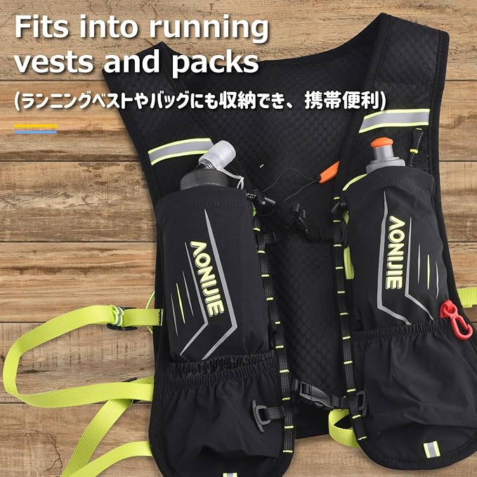 Azarxis TPU Soft Flask Collapsible Water Bottles BPA-Free 250ml 350ml 500ml 600ml for Hydration Vest Pack Running Hiking Cycling Climbing