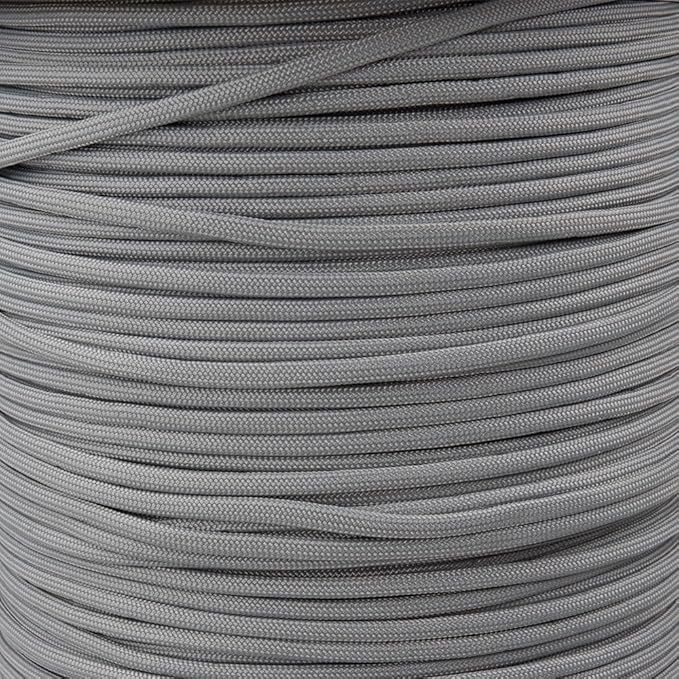 Paracord Planet Solid Color 550lb Paracord – 7 Strand Type III Nylon Cord for Indoor and Outdoor Tasks – Ash (1,000 ft)