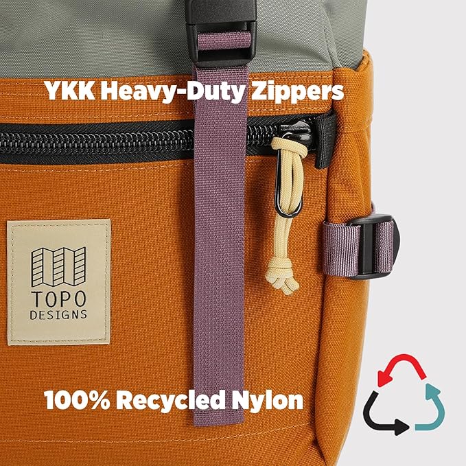 Topo Designs Rover Pack Classic - Daily Daypack for Commutes, Day Trips, Hikes, Iconic Denver Design, Recycled Nylon Durable Construction, PFAS-Free, Fair Trade, BlueSign Approved (Black/Black)