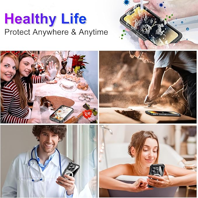 Red2Fire 2024 New Designed for iPhone 14 Pro Case Waterproof,[Compatible with MagSafe][Built-in Camera & Screen Protector][Full Body Shockproof][IP68 Waterproof][Dustproof] Phone Case 6.1"