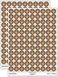 Compass Rose Nautical Star Navigation Map 200+ Round Stickers - Matte Finish - 0.50" Size - Brown