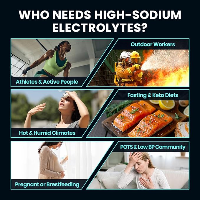 Venture Pal High Sodium Sugar-Free Electrolyte Powder Packets - Hydration Packets with Sodium, Potassium & Magnesium | Zero Calories | Vegan, Keto, and Paleo Friendly | 16 Sticks
