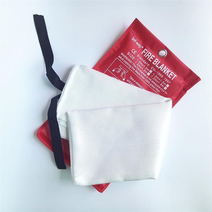 Inf-way Emergency Fire Blanket for Home and Kitchen, 5 Size for Choice, 2 Pack Large Fire Blanket 3.9x3.9ft