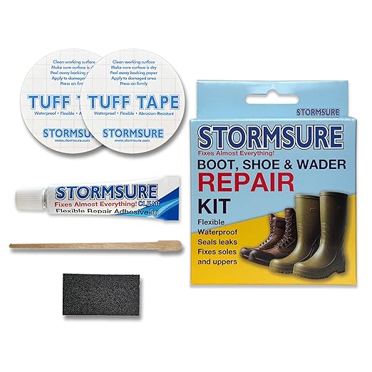 Stormsure Boot and Wader Waterproof Repair Kit - Strong, Durable and Flexible Repair for Soles, Uppers, Straps and More: Extend The Life of Your Footwear