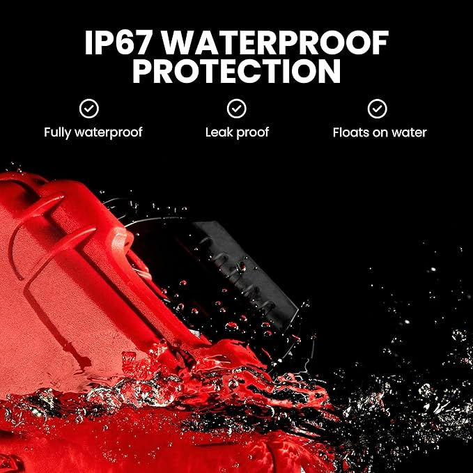 NANUK 910 Waterproof First Aid Kit 146pcs – Durable, Pre-Stocked First Aid Emergency Kit with Bandages, Tick Removal Tool, and More – Dustproof, Impact-Resistant, Floats (14.3" x 11.1" x 4.7") – Red