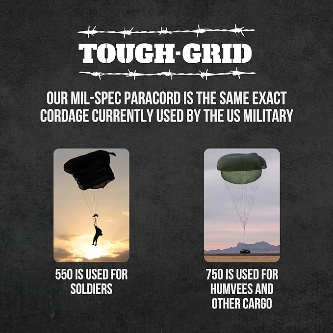 TOUGH-GRID 550 Paracord, Type III Mil-Spec Nylon Rope - 50 Ft Digi-Camo Tactical Survival Cord