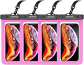 4 Pack 8.5“ Waterproof Cell Phone Pouch - Underwater Dry Bag Case Lanyard - Water Proof Clear Holder Protector for iPhone 16 15 14 Pro Max Plus Samsung Galaxy S25 S24 Ultra Note for Beach Swimming