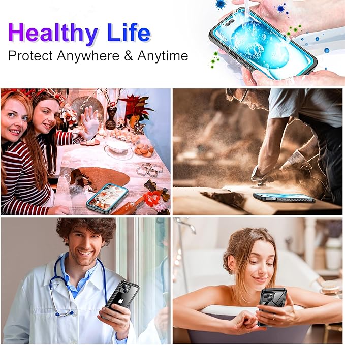 2025 New Designed for iPhone 15 Case Waterproof, [Military Grade Shockproof][Glass Camera Protector & Built-in Screen Protector][IP68 Underwater][Dustproof][Dropproof] Full Phone Case 6.1"