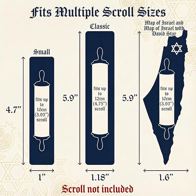 Genesis Mezuzah for Door – Modern Acrylic Mezuzah Case Without Kosher Scroll – Handmade in Canada Judaica Gift, Weatherproof, Jewish Artisan Design, Clear Case (Map with Star, Golden White Clouds)