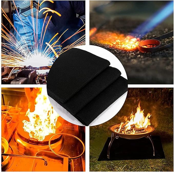 30cm*30cm Welding Blanket Fireproof Mat Anti Fire Pad Heat Insulation Carbon Felt Ground Table Flame Retardant Protective Pad