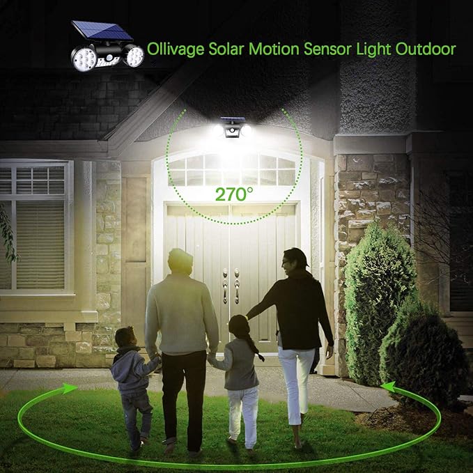 Solar Lights Outdoor, 30 LED Solar Security Lights with Motion Sensor Outdoor Spotlights IP65 Waterproof 360° Adjustable Solar Wall Lights Outdoor for Yard Garage Patio Porch, 4 Pack