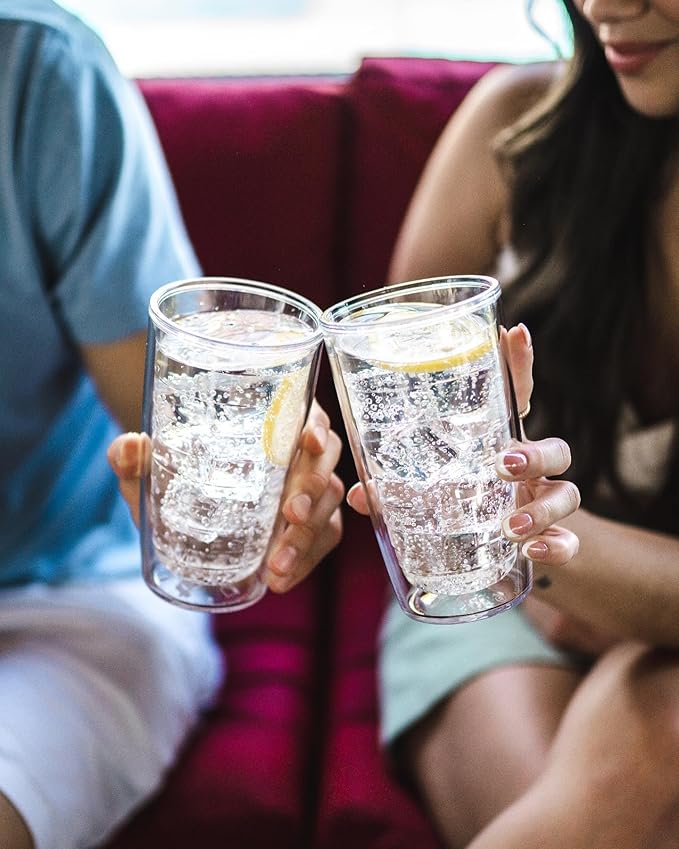 Tervis Clear & Colorful Tabletop Made in USA Double Walled Insulated Tumbler Travel Cup Keeps Drinks Cold & Hot, 16oz - 4pk, Mangrove Green