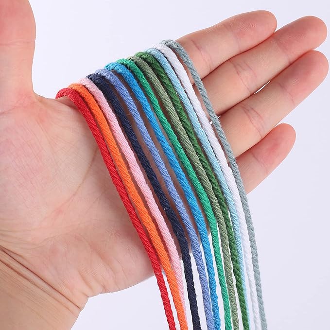 Light Pink Macrame Cord 3mm x 109Yards,Colored Cotton Rope Craft Cord Colorful Cotton Cord Twine for Wall Hanging Plant Hangers Crafts Knitting Decorative Projects