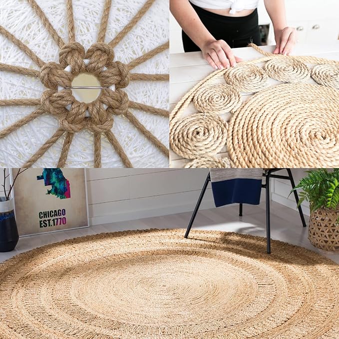Vanhench Jute Rope 4mmX120FT, Rope for Crafts Projects Cat Scratcher Scratching Post Tree Gift Wrapping Arts & Crafts Home Decoration Packing Material Christmas Twine Bulk Heavy-Duty (Brown)