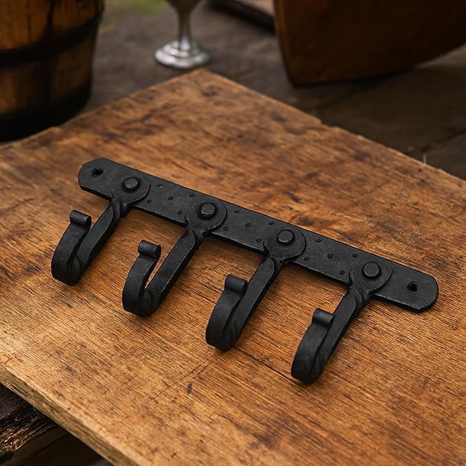 Mystic Colonial Cast Iron Wall Mounted Coat Rack – 4 Hooks