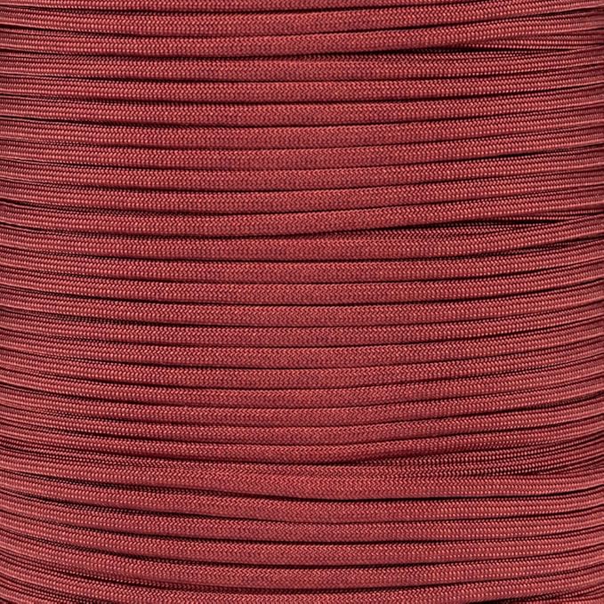 Paracord Planet Solid Color 550lb Paracord – 7 Strand Type III Nylon Cord for Indoor and Outdoor Tasks – Garnet (25 ft)