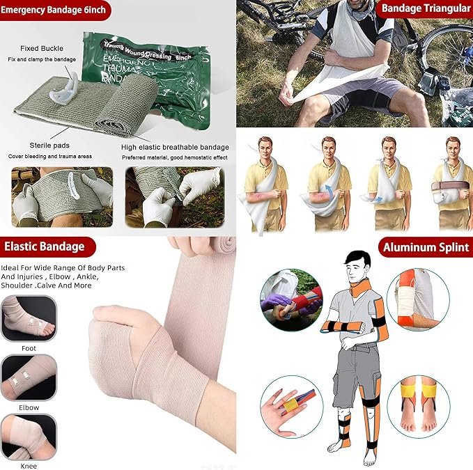 Universal IFAK Trauma First Aid Kit Molle Pouches Emergency Survival Kit Suitable for Home, car, Travel, Camping, Hiking, Sports, Outdoor Emergencies-Quick Response First Aid Essentials(CP)