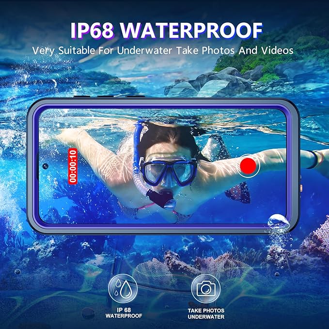 Temdan Designed for Samsung Galaxy S26 Plus Case Waterproof, Built-in Lens & Screen Protector Military Shockproof Dropproof IP68 Underwater Full Body Phone Case for Galaxy S26 Plus 5G 6.7"-Purple