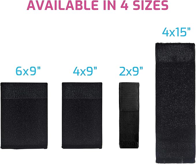Extender Strap - Multipurpose Elastic Hook and Loop Extension for Ice Packs, Ice Belts, Back/Knee/Ankle Braces, Vests, Wraps, and Belts - Made in USA (6 x 9 Inches)