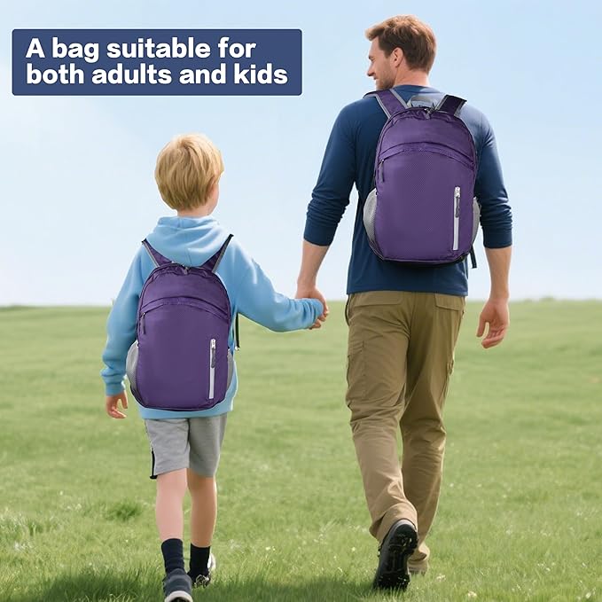 Waterproof Foldable Backpack Dry Storage Lightweight Daypack 35L Outdoor Backpack for Beach Men Women Purple