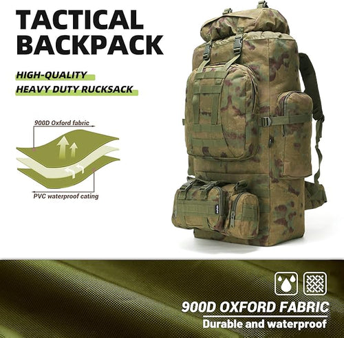 100L Camping Hiking Backpack,Molle military Tactical rucksack backpack,Waterproof Lightweight Hiking Backpack