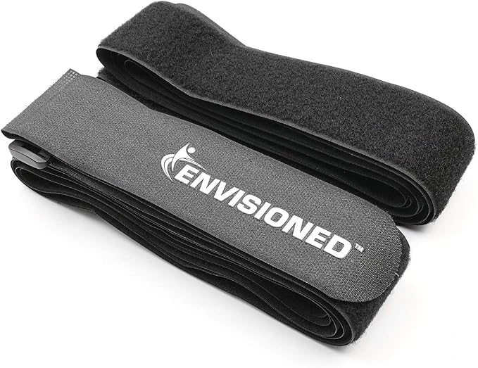 Reusable Cinch Straps 3" x 12" - 6 Pack, Multipurpose Strong Gripping, Quality Hook and Loop Securing Straps (Black)