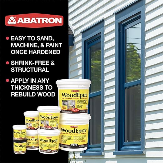 Abatron WoodEpox Kit - 2 Pint - 2-Part Structural Epoxy Adhesive Filler - Wood Filler Putty