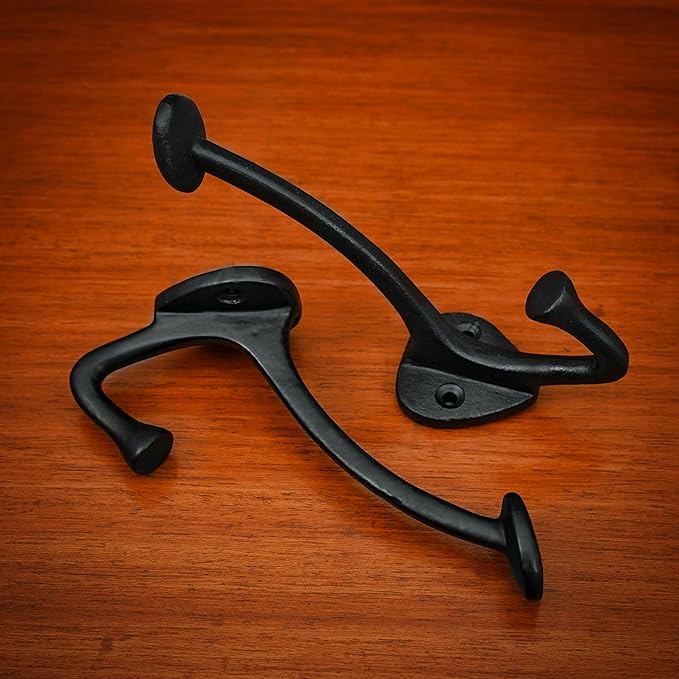 Mystic Colonial Cast Iron Wall Hooks – Set of 2 (4×3 in)