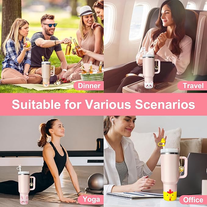 Silicone Cup Boot for Stanley 40oz Tumbler, Penguin Bow Straw Cover Bottom Protector Suitable Hydro Flask,Simple Moderm,Owala,Yeti, Stanley Cup Accessories