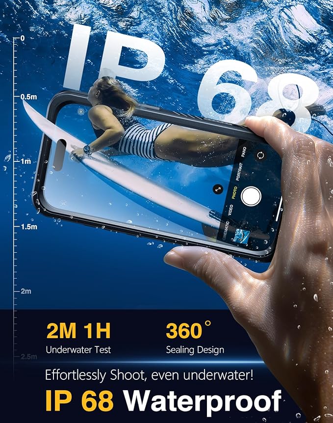 Lanhiem Magnetic for iPhone 17 Pro Max Case Waterproof, Built in Screen Protector & Camera Protection, [Compatible with MagSafe] Full Body Dustproof Heavy Duty Rugged Phone Case 6.9'' (Privacy Black)