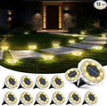 echosari Solar Ground Lights 12 Pack, Upgraded Solar Garden Lights Auto ON/Off Landscape Lighting Outdoor In-Ground Lights Waterproof Long Lasting for Pathway Walkway Patio (Warm White)