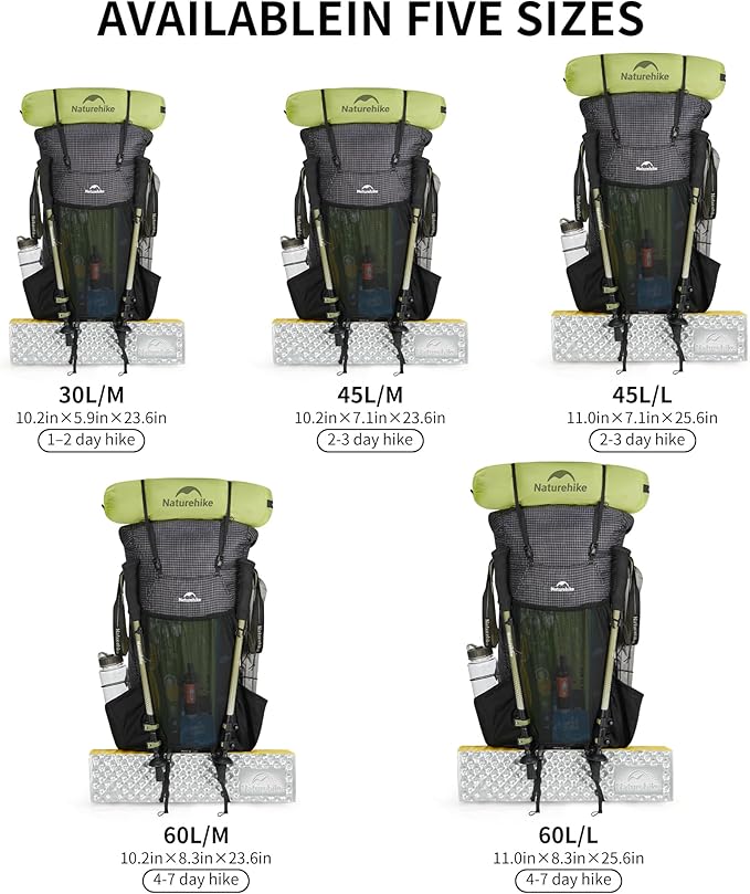 Naturehike 30L Rock 2.0 Upgraded Internal Frame Hiking Backpack for Outdoor Camping Travel Backpacking, Ultralight Backpack for Adults(Black/M/30L)