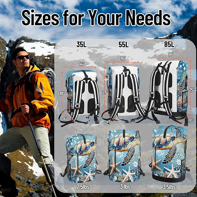 Dry Bag Waterproof, 5L Roll Top Lightweight Dry Storage Floating and Lightweight Bag Backpack with Phone Case for Kayaking Paddle Board Camping Travel Swimming Boating Beach Accessories