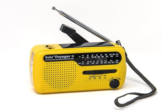 Kaito Best NOAA and SW Portable Solar/Hand Crank AM/FM, Shortwave & NOAA Weather Emergency Radio with USB Cell Phone Charger & LED Flashlight (Yellow)