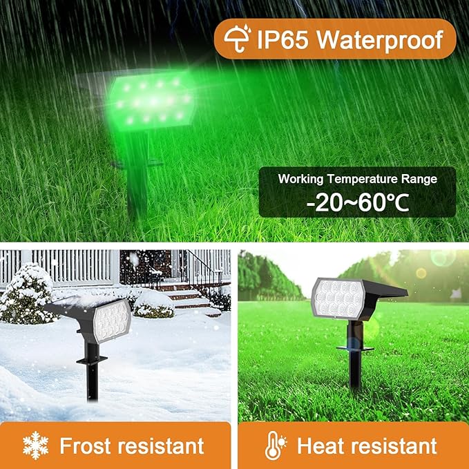 WELALO Solar Color Changing Spot Lights Outdoor, Waterproof Solar Halloween Lights, 7 Modes Multicolor RGB Landscape Spotlight for Garden Yard Driveway Lawn Patio Pathway Christmas Decorations 10 Pack