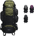 Teton 65L Explorer Internal Frame Backpack for Hiking, Camping, Backpacking, Rain Cover Included, Olive