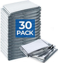 Emergency Blanket for Camping & Survival 30 Packs, 84" L x 52" W, Professional Grade Reusable Space Blanket, Provides Thermal Protection for Hunters, Hikers & Preppers in Snow and Cold Weather