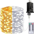 Warm White ⇋ Cool White 66Ft 200LED Christmas Fairy Lights Plug in with Remote, Waterproof String Lights Outdoor Indoor 8 Modes with Timer, Twinkle Lights for Girl's Room Garden Christmas Decorations