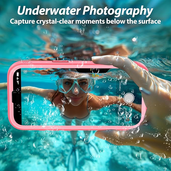 SPORTLINK for iPhone 17 Pro Max Case, IP68 Waterproof Military Protective Full Body Heavy Duty Shockproof 360 Sealed Dustproof with Camera Screen Protector Phone Cover for iPhone 17 Pro Max 6.9" Pink