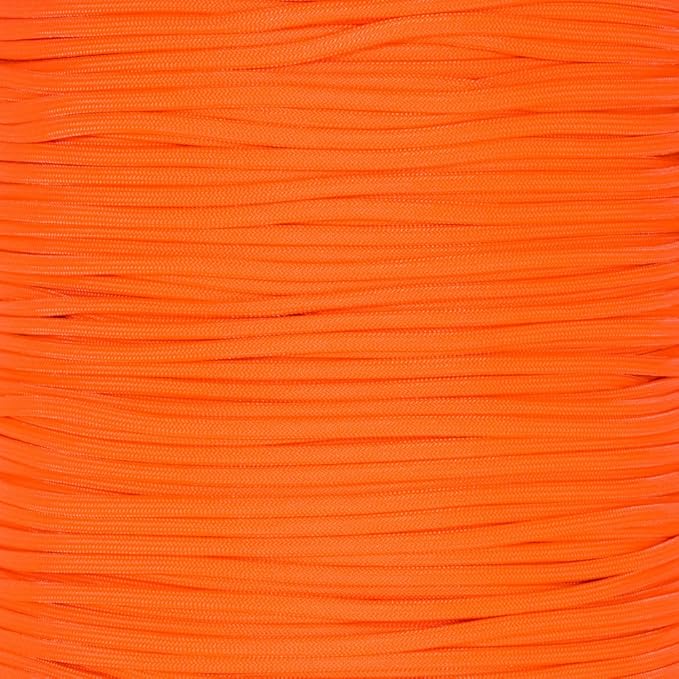 Paracord Planet | Type II Commercial Grade 425 Paracord – 425 LB Tensile Strength W/ 3mm Diameter (Neon Orange, 100 FT)