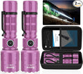Banral Flashlights High Lumens Rechargeable, Super Bright Long Range Small Powerful Flashlight, 6 Modes LED Tactical Pocket Waterproof Flash Light for Home Emergency (2, Purple)
