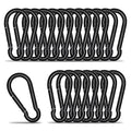 Carabiner Clip Hook, 3.15 inch 20 pcs Black Heavy Duty Spring Snap Hook Key Chain, Carabiners Clips for Outdoor Camping, Swing Set, Hammock, Hiking Travel, Fishing, Quick Link Keychain