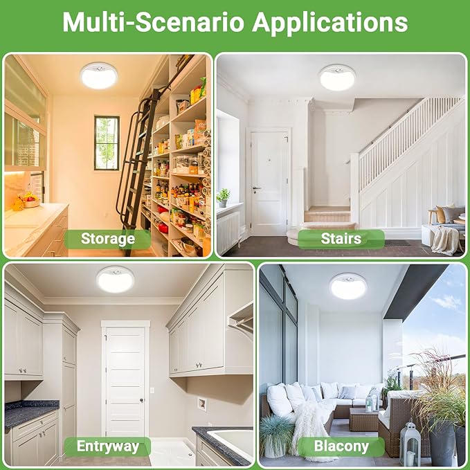 zemty 2Pack 9inch Motion Sensor Ceiling Lights Wired,18W 1800lm 3CCT/3 Mode/30-120s Timer, Bright White LED Flush Mount Light Fixture Motion Activated for Closet Pantry Hallways Stairwells Garage