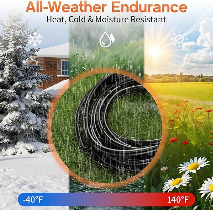 25 ft 12 Gauge Heavy Duty 3 Outlet Extension Cord Splitter with Indicator, Waterproof Outdoor Extension Cord with Multiple Outlets, 15A 1875W for Home & Workshop, ETL Listed, Black SJTW