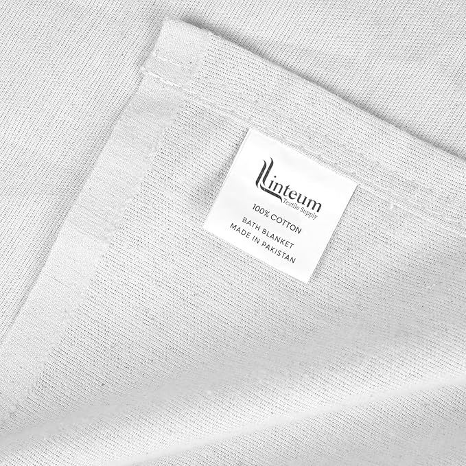 Linteum Textile 100% Cotton Hospital Patient Bath Blanket, Bed Bath Sheet, Twin Blanket Lightweight Sheet Blankets 70x90 in, 1.75 lb. White