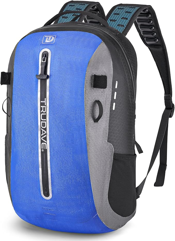 Trudave Waterproof Backpack, Waterproof Submersible Backpack, Floating TPU Coated Dry Bag with Airtight Zipper for Kayak, Fishing, Boating, Hiking (30L)