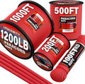 1200 Paracord Rope - 4.4mm 14 Strand Nylon Parachute Spool para Cord Lanyard for Outdoor Camping Survival Utility Tent Crafting DIY Projects Fishing Clothsline Bracelet - Red 100FT