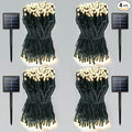 4 Pack Total 800 LED Solar Christmas Lights Outdoor, Solar String Lights for Outside with 8 Modes, Waterproof Green Wire Solar Powered Tree Light for Xmas Party Yard Garden Decorations (Warm White)