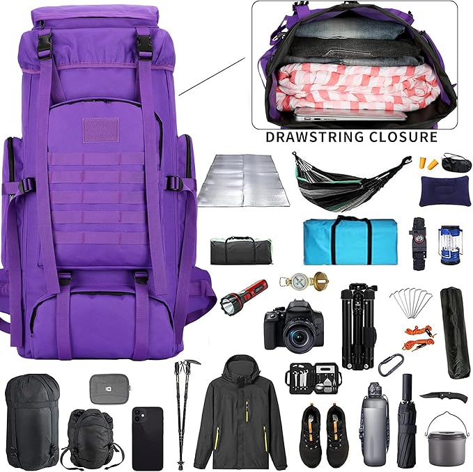 Hiking Backpack for Men 70L/100L Camping Backpack Military Rucksack Molle 3 Days Assault Pack for Climbing | Camping Backpack, 3 Days Assault Pack, for Climbing